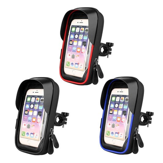 Mountain Bike Card Holder Touch Screen Mobile Phone Holder Motorcycle Electric Vehicle Waterproof Navigation Bracket Shade Mobile Phone Holder, Style:Handlebars(Red) by bashfashion