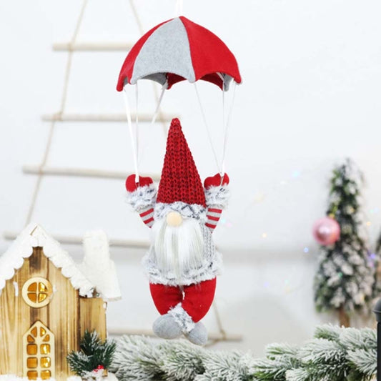 Faceless Skydiving Santa Claus Christmas Window Hanging Decorations(Red Hat) by bashfashion