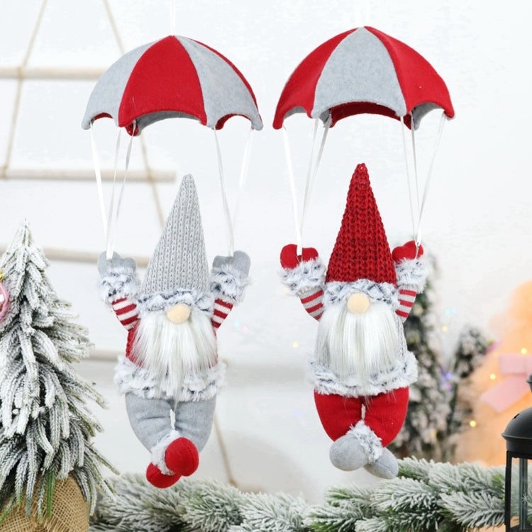 Faceless Skydiving Santa Claus Christmas Window Hanging Decorations(Red Hat) by bashfashion
