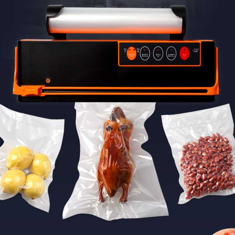 Household Food Machinery Vacuum Packaging Machine Nylon Composite Texture Vacuum Bag Sealing Machine, Style:UK Plug(SX-168 Black Orange) by bashfashion