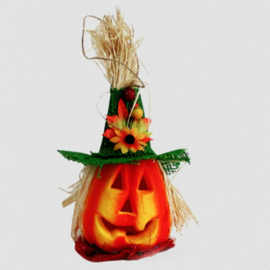 Halloween Pumpkin Lantern Hollow Glowing Foam Bar Decoration(Green Hat) by bashfashion