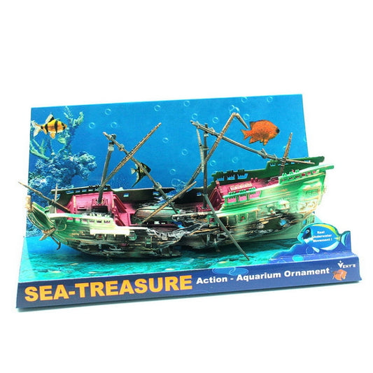 Aquarium Fish Tank Aquarium Landscaping Decoration Oxygen-enhancing Toy Rotten Shipwreck by bashfashion