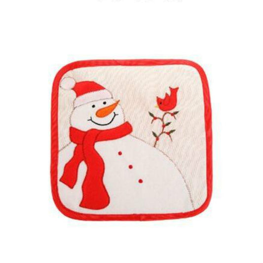 Christmas Decorations Insulation Gloves Insulation Placemat Microwave Glove Mat, Style:Placemat(Snowman) by bashfashion