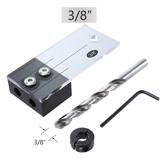 4 PCS / Set Woodworking Hole Locator Woodworking Special Hole Set Fixture Small Vertical Drilling Hole Positioning Tool, Style:B 3/8 inch by bashfashion