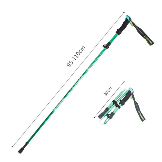 TANERDD TR-D0001 Trekking Poles Aluminum Alloy Folding Outdoor Handrails Trekking Walking Sticks(Short Model (Green)) by bashfashion