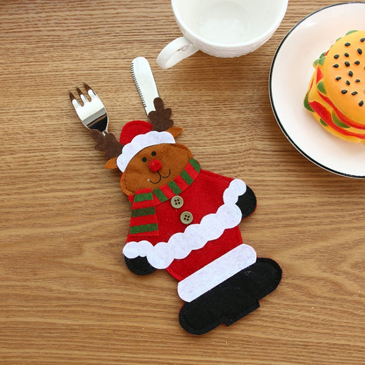 Christmas Knife And Fork Cover Christmas Decorations(Elk) by bashfashion