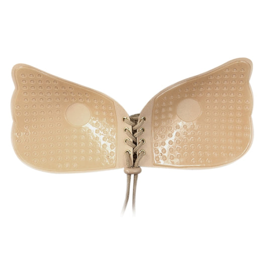 Women Self-Adhesive Strapless Bandage Blackless Solid Bra Silicone Underwear Invisible Bra, Size:L (T Khaki) by bashfashion