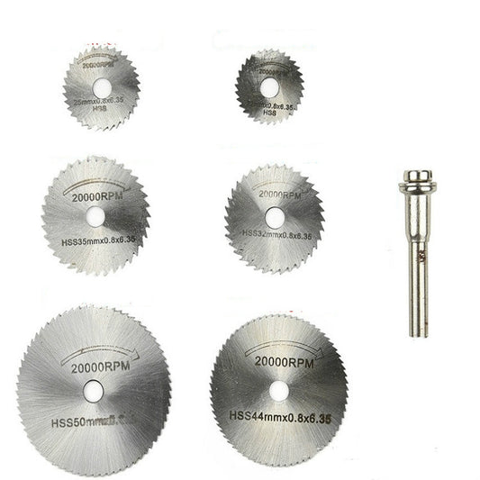7 PCS/Set Electric Grinder Saw Blade High Speed Steel Saw Blade Woodworking Saw Blade High Speed Steel Cutting Piece, Model:11026 by bashfashion