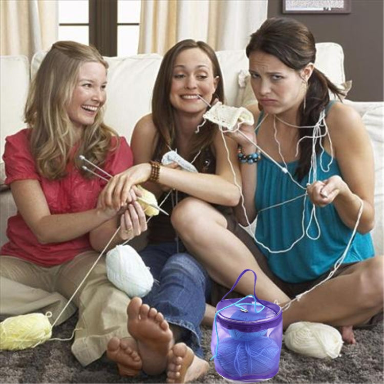 Mesh Bag DIY Hand Weaving Tools Yarn Storage Knitting Bag Organizer Hollow Yarn Bag(Small Rose Red) by bashfashion