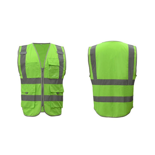 Multi-pockets Safety Vest Reflective Workwear Clothing, Size:M-Chest 112cm(Green) by bashfashion