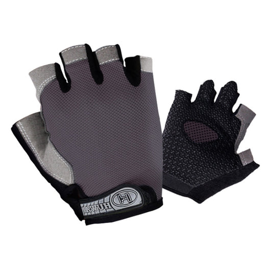 Summer Men Women Fitness Gloves Gym Weight Lifting Cycling Yoga Training Thin Breathable Antiskid Half Finger Gloves, Size:XL(Gray) by bashfashion