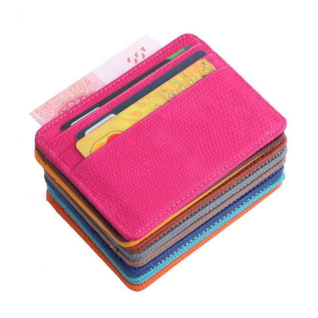 Lizard Pattern PU Leather Bank Card Set Card Package(Pink) by bashfashion