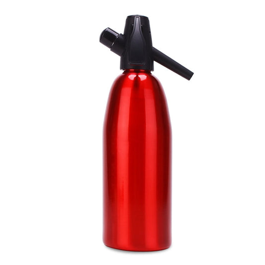 Manual Soda Siphon CO2 Dispenser Water Bubble Generator Cool Drink Cocktail Soda Machine Aluminum Bar DIY Soda Maker, Capacity: 1L(Red) by bashfashion