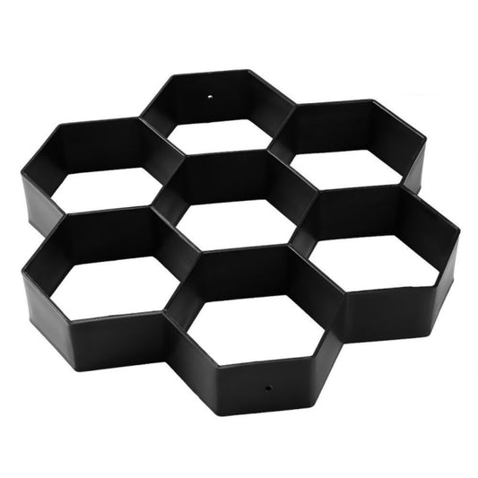 Plastic Floor Mold Ultralight DIY Garden Paving Hexagonal Fancy Mould(Black) by bashfashion