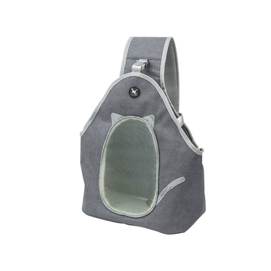 TAILUP Pets Carry Out Shoulder Bag Convenient Foldable Leather Chest Bag, Specification: S(Light Grey) by bashfashion