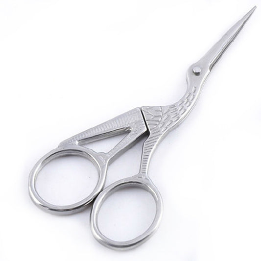 Crane Tailor Scissor Cross Stitch Retro Craft Sewing Scissor, Color:Silver by bashfashion