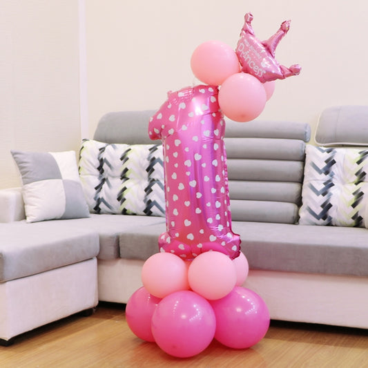 Number Foil Balloon Happy Birthday Decoration(Pink) by bashfashion