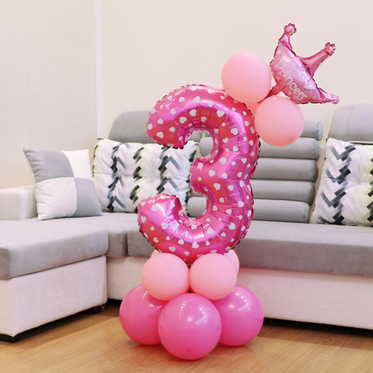 Number Foil Balloon Happy Birthday Decoration(Pink) by bashfashion
