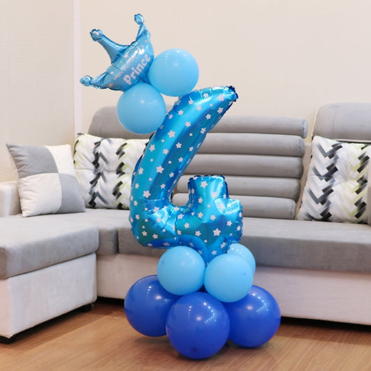 Number Foil Balloon Happy Birthday Decoration(Blue) by bashfashion