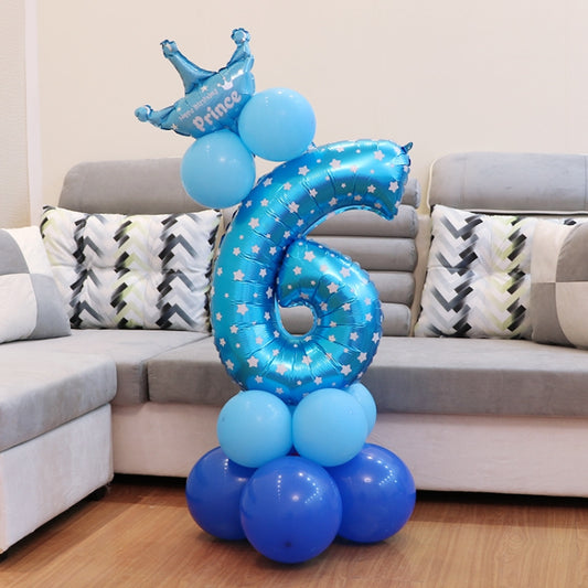 Number Foil Balloon Happy Birthday Decoration(Blue) by bashfashion