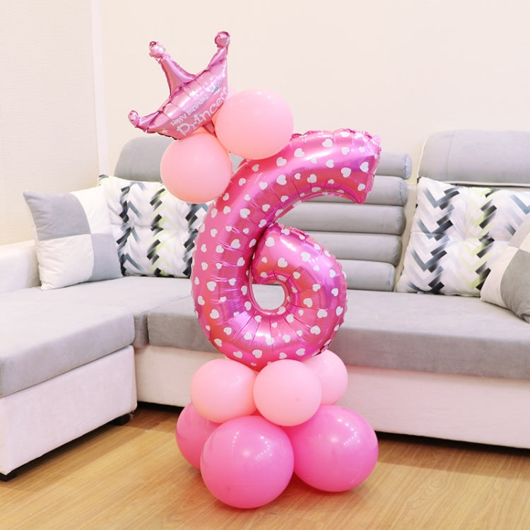 Number Foil Balloon Happy Birthday Decoration(Pink) by bashfashion