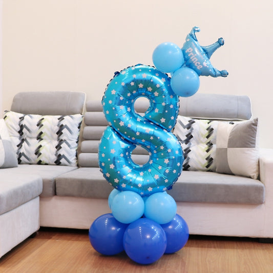 Number Foil Balloon Happy Birthday Decoration(Blue) by bashfashion