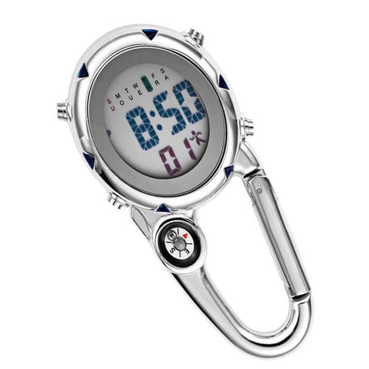Mountain Climbing Watch Multifunctional Stainless Steel Hook Watch(Blue) by bashfashion