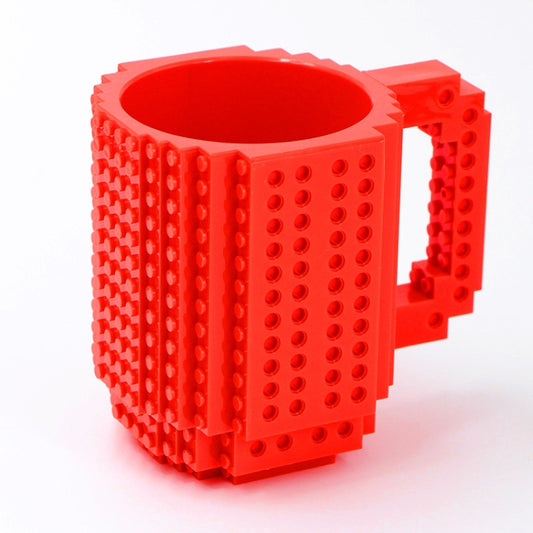 Building Blocks Design Creative Milk Mug Coffee Cup Build-on Brick Drinking Water Holder, Value:301-400ml(Red) by bashfashion