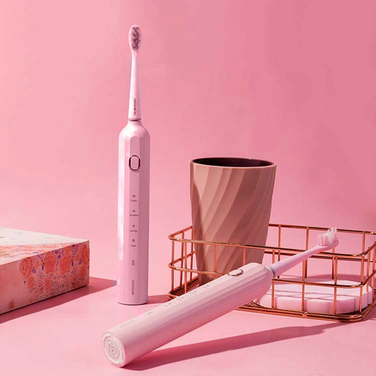 Adult Magnetic Levitation Sonic Level 7 Waterproof Electric Toothbrush(Pink) by bashfashion