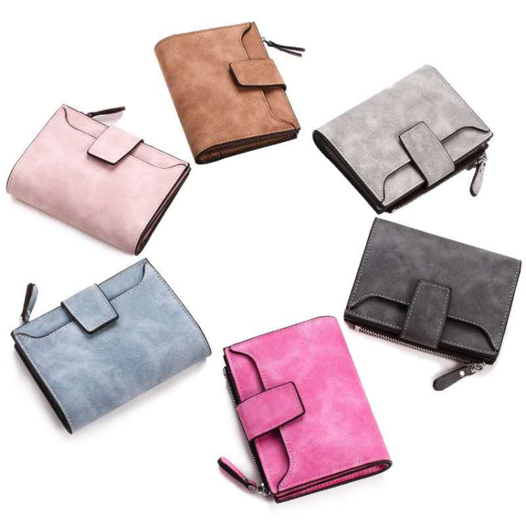 Leather Women Hasp Small Slim Coin Pocket Purse Cards Holders Wallet(Brown) by bashfashion