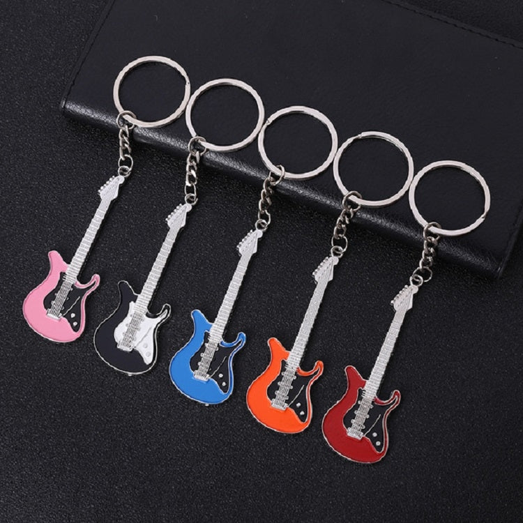 2 PCS Creative Guitar Keychain Metal Musical Instrument Pendant(Pink) by bashfashion