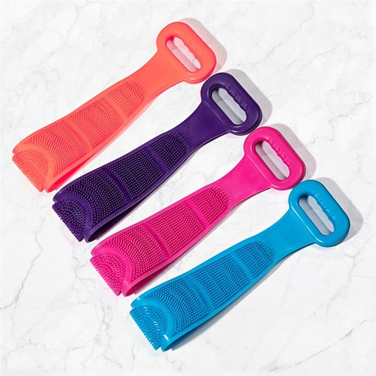 Silicone Massage Pull Strap Bath Brush Powerful Exfoliating Rubbing Bath Artifact(Sky Blue) by bashfashion