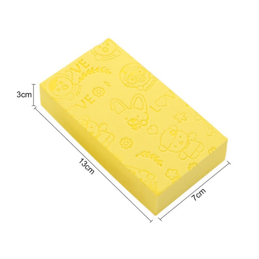 Baby Shower Spa Bath Square Sponge Body Cleaning Scrub(Yellow) by bashfashion