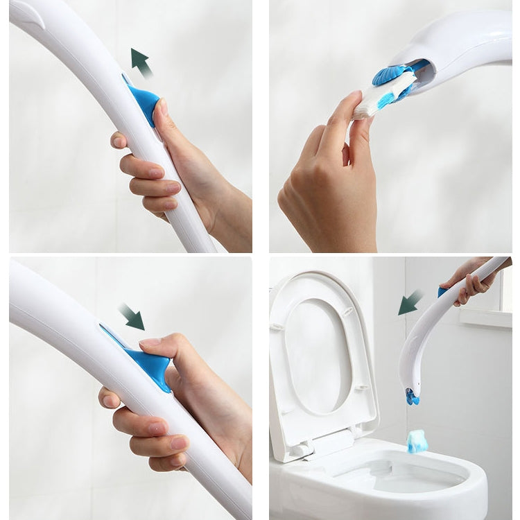 Disposable Toilet Brush Household Toilet Brush with Detergent, Style:Dolphin by bashfashion