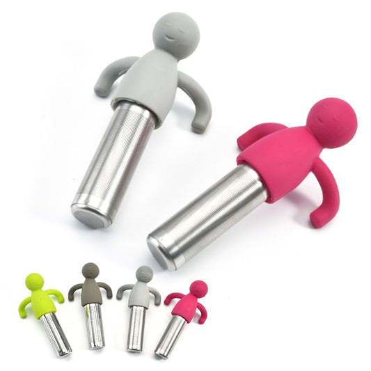 304 Stainless Steel Human-Shaped Tea Bag Filter Random Color Delivery by bashfashion