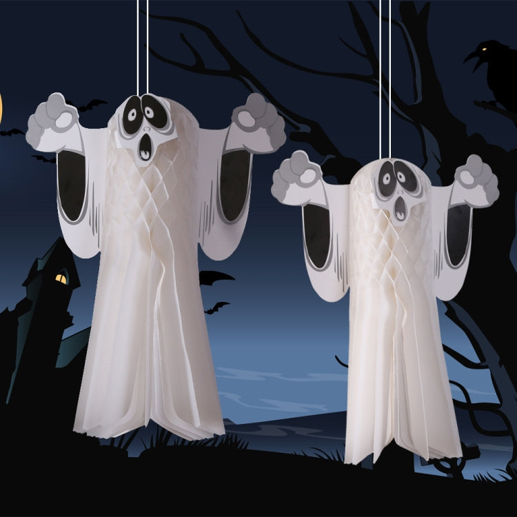 Halloween Atmosphere Decoration Ghost Pendant Outdoor Indoor Ghost Festival Dress Up Ghost Pendant, Size: Small(White) by bashfashion