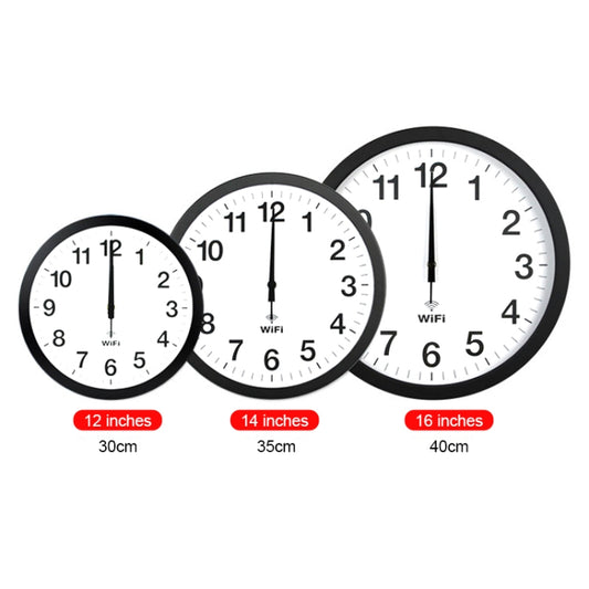 Smart Network Automatic Time Synchronization Wifi Wall Clock Modern Minimalist Silent Living Room Clock, Size:16 inch(White) by bashfashion