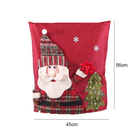 Christmas Decoration Linen Chair Cover(The Elderly) by bashfashion