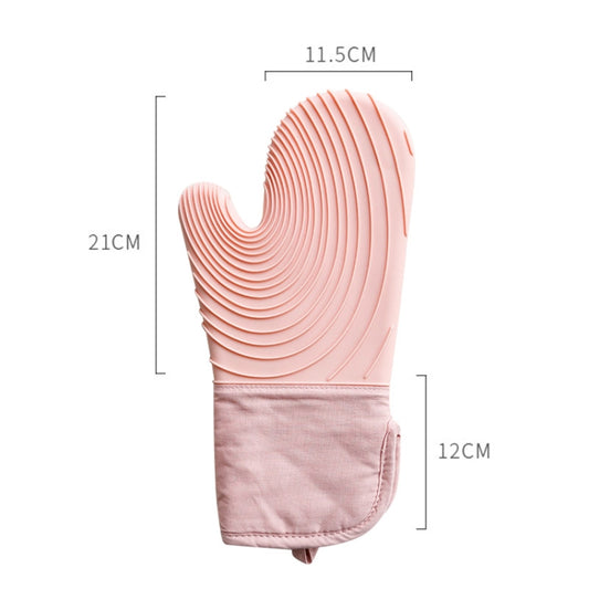 Thickened Silicone Gloves Household Microwave Oven Anti-Scald Insulation Glove(Pink) by bashfashion