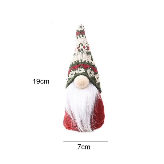 Christmas Decoration Snowflake Knitted Hat Forest Elderly Doll Decoration(B) by bashfashion