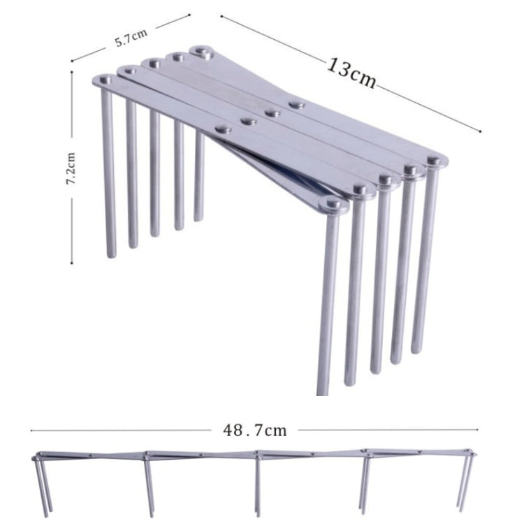 Retractable Storage Rack Kitchen Foldable Multifunctional Steam Rack Stainless Steel Kitchen Utensil Rack by bashfashion