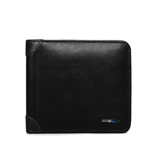 Men Leather Business Wallet Smart Anti-Lost Anti-Theft Wallet, Style:Smart(Black) by bashfashion