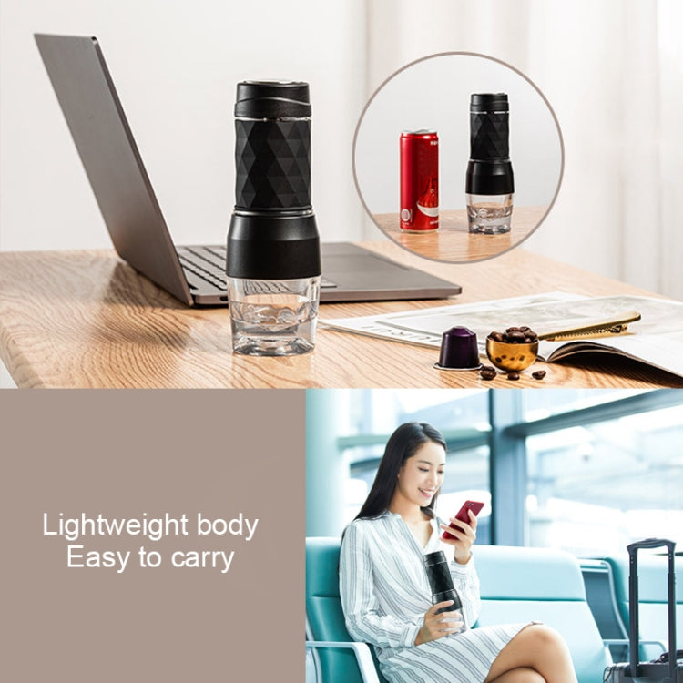 Portable Hand Pressure Espresso Machine Outdoor Accompanying Mini Coffee Cup(Black) by bashfashion