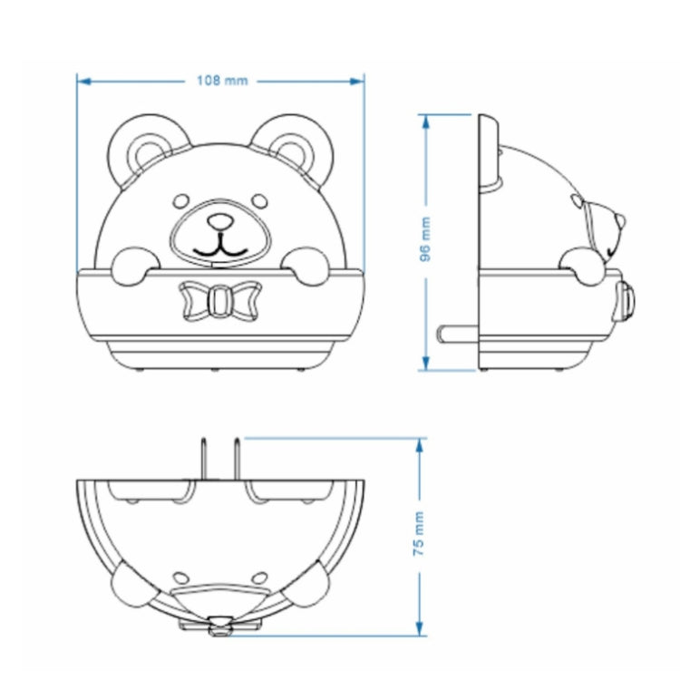 Bear Remote Control Night Light Bedside Eye Protection Wall Lamp with 3 Light Modes, Style:Rechargeable by bashfashion