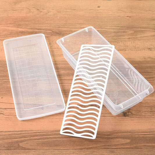 Kitchen Refrigerator Drainable Fresh-Keeping Box Food Plastic Sealed Freezer Storage Box Fish Fresh Box, Size:Small by bashfashion