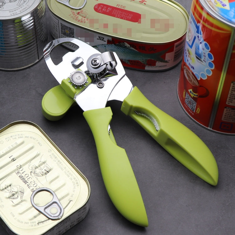 4 in 1 Multifunctional Can Opener Kitchen Household Lid Opener Canning Knife(Green) by bashfashion
