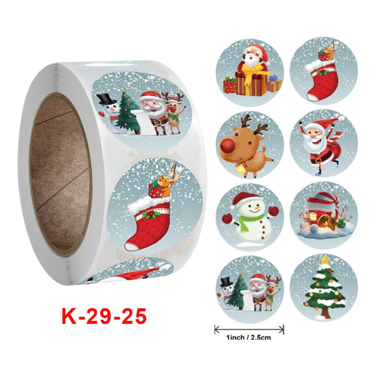 3 PCS Roll Sticker Christmas Day Gift Decoration Gift Series Sticker Label, Size: 2.5cm / 1inch(K-29-25) by bashfashion