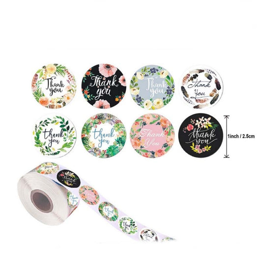 Roll Flower Decoration Thank You Seal Sticker Envelope Decoration Wedding Decoration, Size: 2.5cm/1inch(A-17) by bashfashion