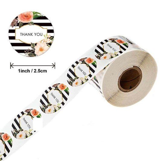 Roll Flower Decoration Thank You Seal Sticker Envelope Decoration Wedding Decoration, Size: 2.5cm/1inch(A-18) by bashfashion