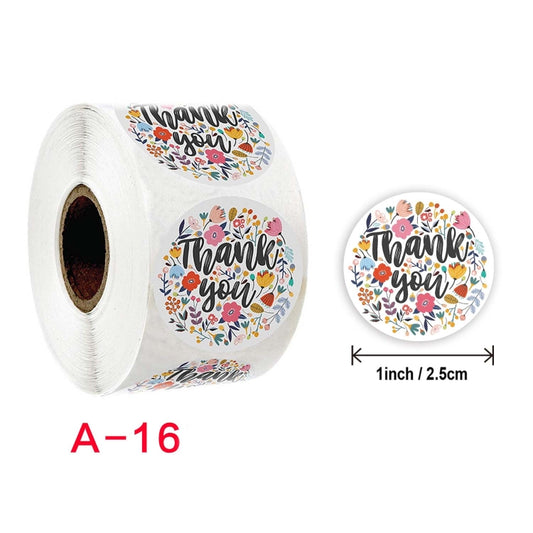 Roll Flower Thank You Sticker Birthday Party Wedding Decoration, Size: 2.5cm/1inch(A-16) by bashfashion